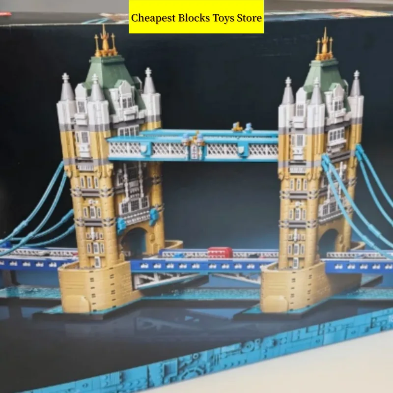 Cheapest 3745pcs Christmas Toy for Family Decor Gifts Drawbridge Landmark Model Building Blocks Bricks Gothic Twin Tower Bridge