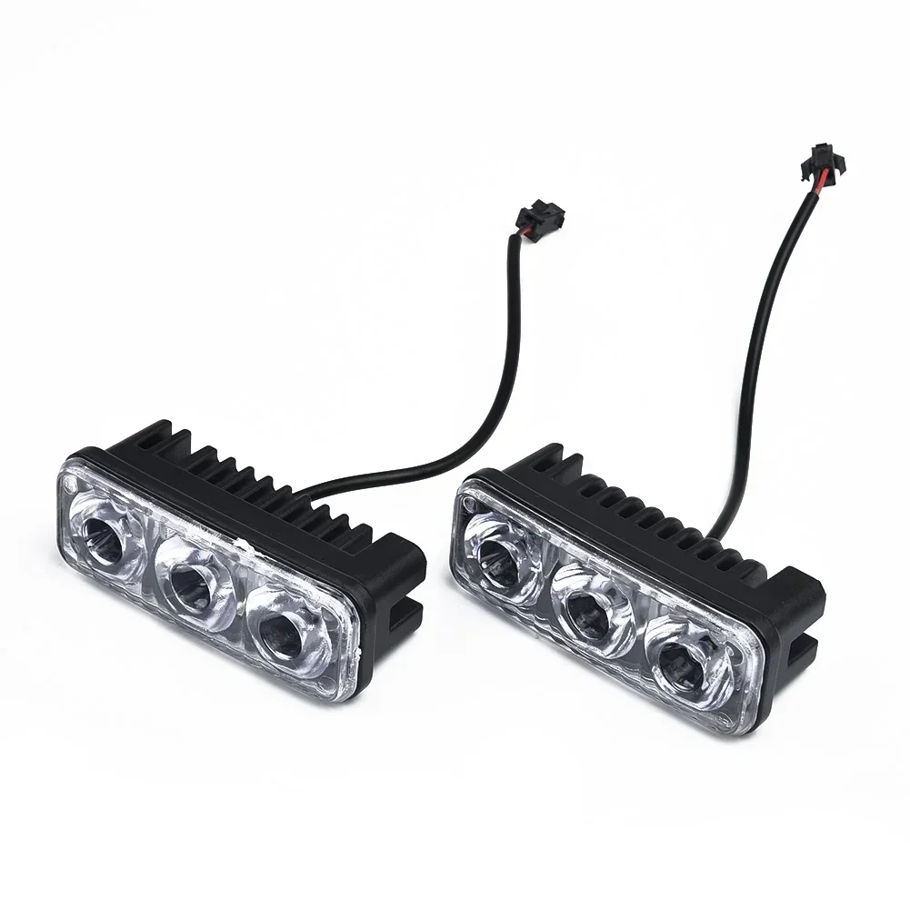 

Parts Reliable Practical Accessories Light Work 2pcs 3LED Car Daytime Running 12V Fog Lamp High Power Super White