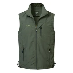 New Summer Men Outdoor Mesh Thin Waistcoats Climbing Sleeveless Jackets Men Multi-pockets Fishing Photography Breathable Vests 6