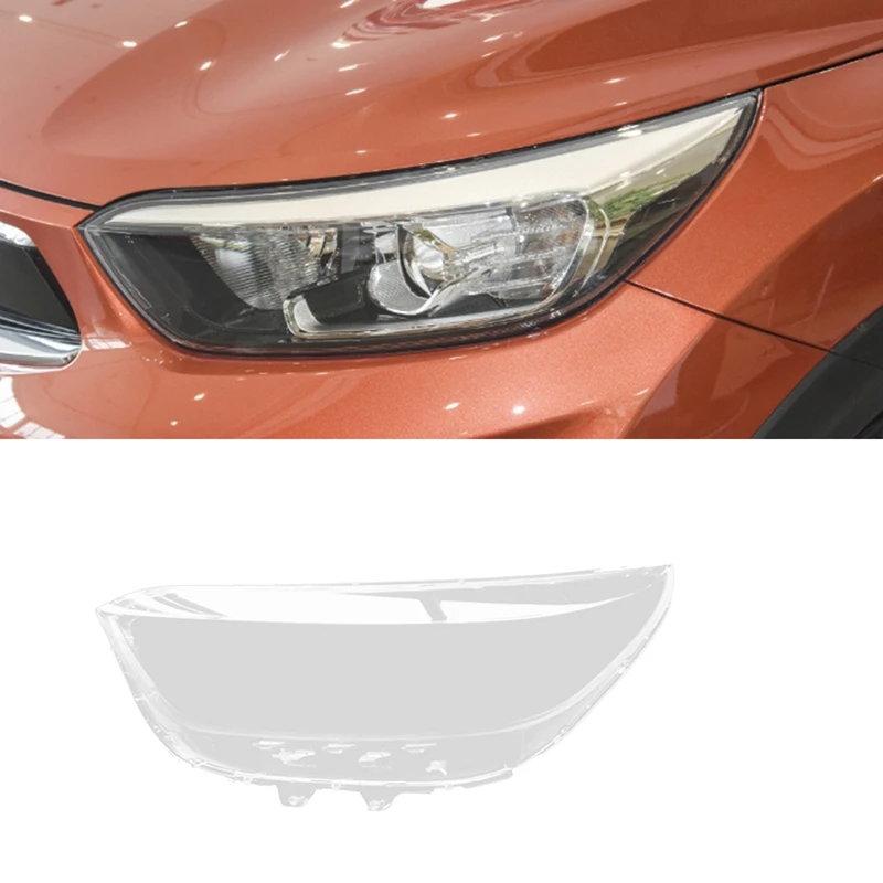 1 Piece Car Left Side Headlight Lens Cover Transparent PC Car Accessories For KIA KX1 2019-2021 Head Light Shade Shell