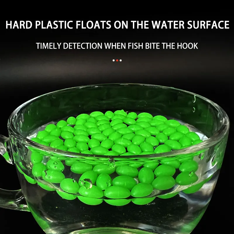 1000 قطعة من خرز الصيد المضيء البلاستيكي البيضاوي فاصوليا الفضاء كرات تعويم مستديرة ملحقات صيد الأسماك #3