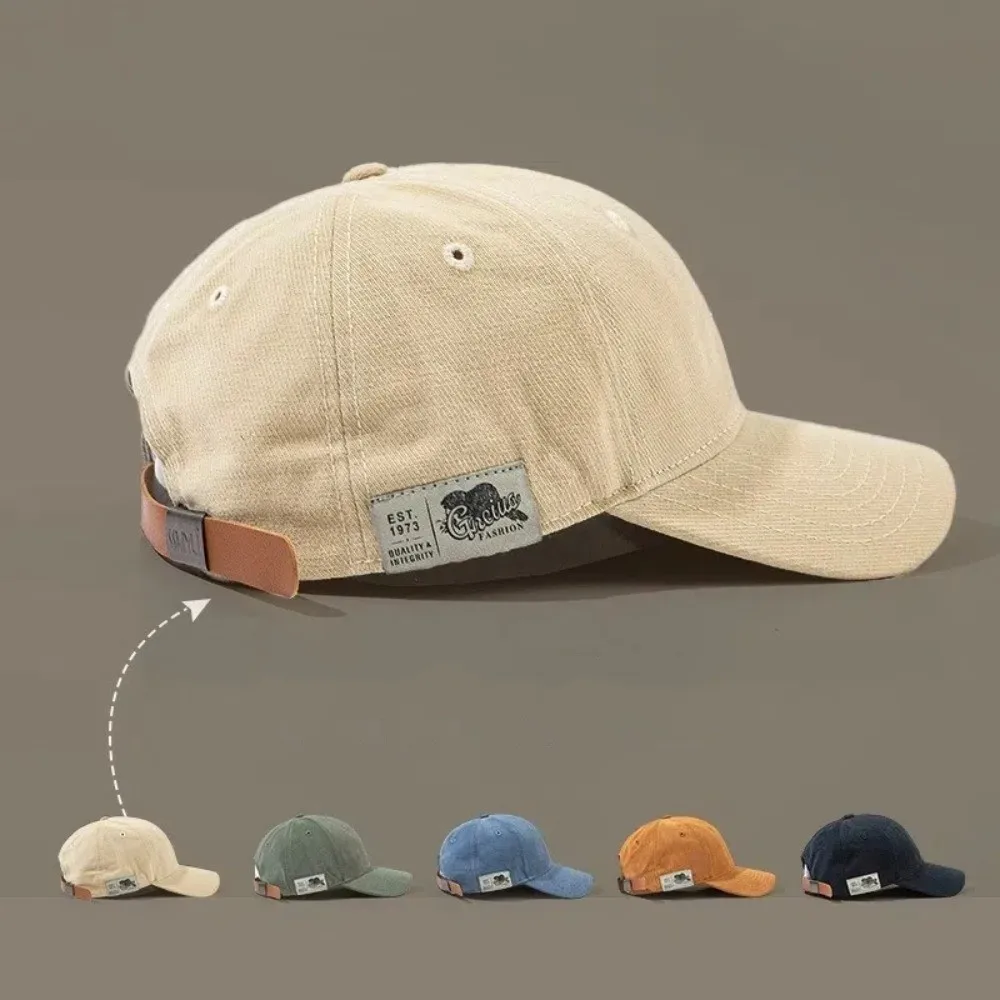 Fashion Hip Hop Baseball Cap Solid Color ETS.1973 Tag Sun Hat Straight Buckle Men Snapback Caps Men