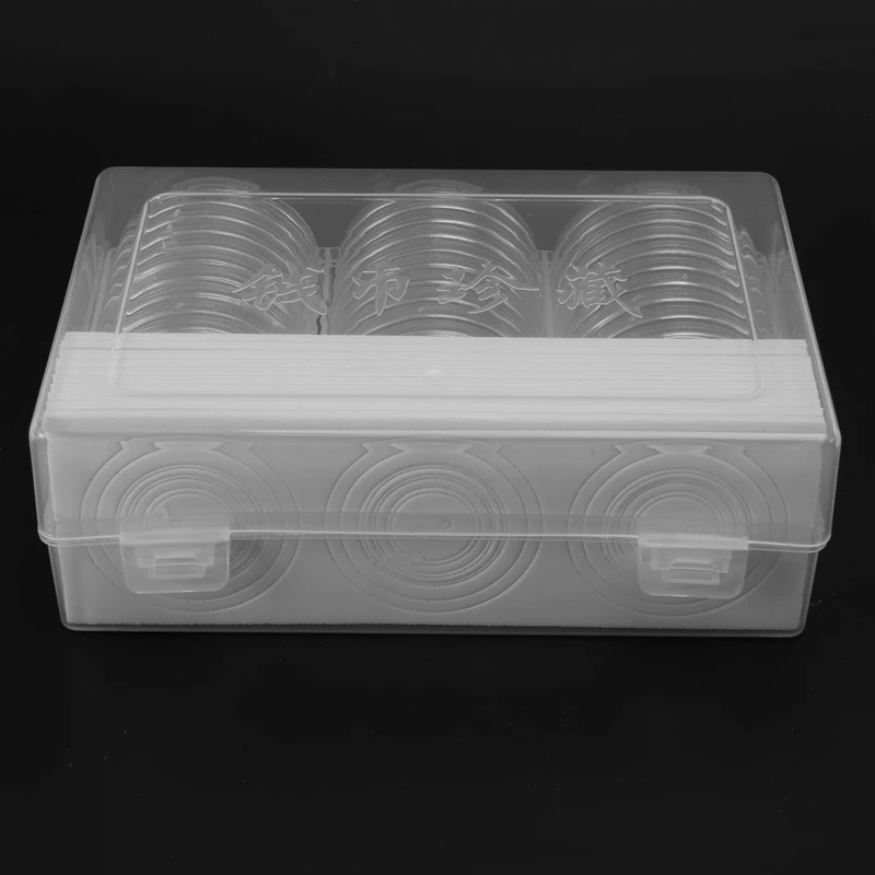 Soporte y junta protectora para cápsulas de monedas, caja para suministros de colección de monedas, 46 Mm, 8 tamaños, 30 piezas