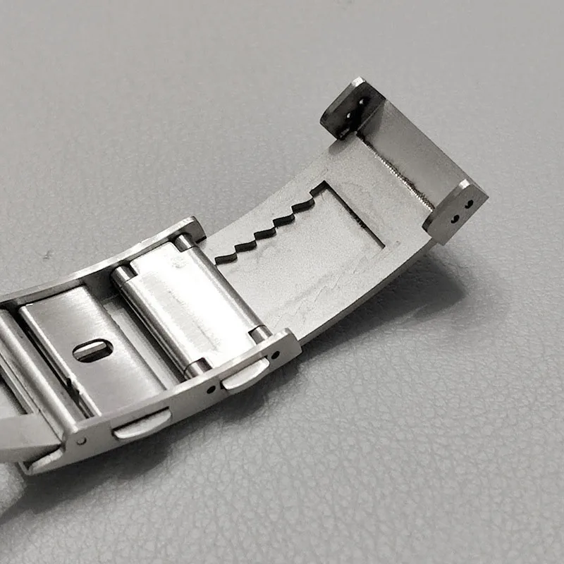 316L Stainless Watch Buckle 18mm 20mm 22mm for Seiko Watch Band Clasp Double Lock Button Adjustable Silver Diver Folding Buckle