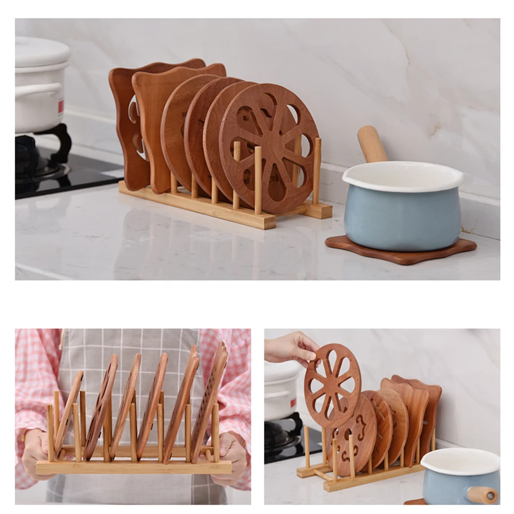 Kitchen Dish Drain Rack Dinnerware Storage Organizer Tray Plate Drying Shelf Wooden Book Cups Display Stand Drainer Holder