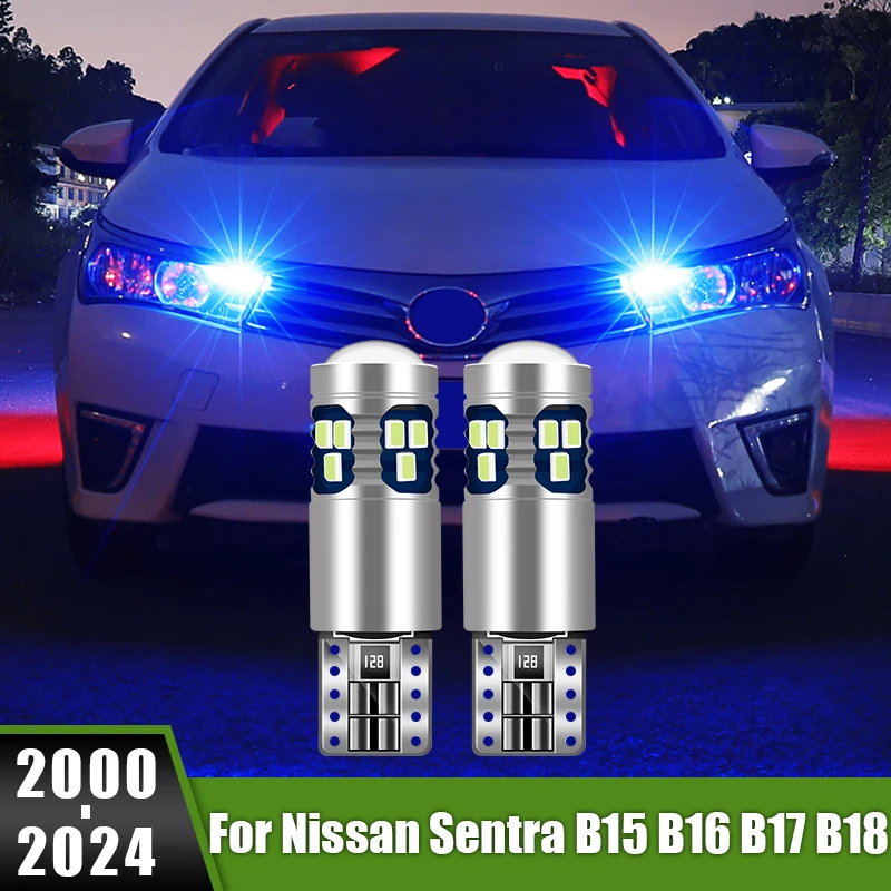 

For Nissan Sentra B15 B16 B17 B18 2000-2018 2019 2020 2021 2022 2023 2024 2pcs T10 W5W LED Bulbs Car Side marker Parking Light