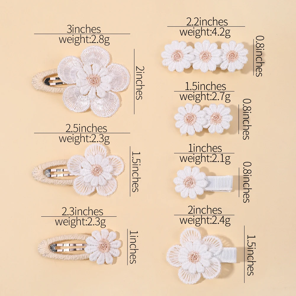 2pcs/Set Ins Daisy Flower Hair Clips Baby Girl Hairpins for Kids Lace White Barette Princess Infant Hair Accessories Wholesale