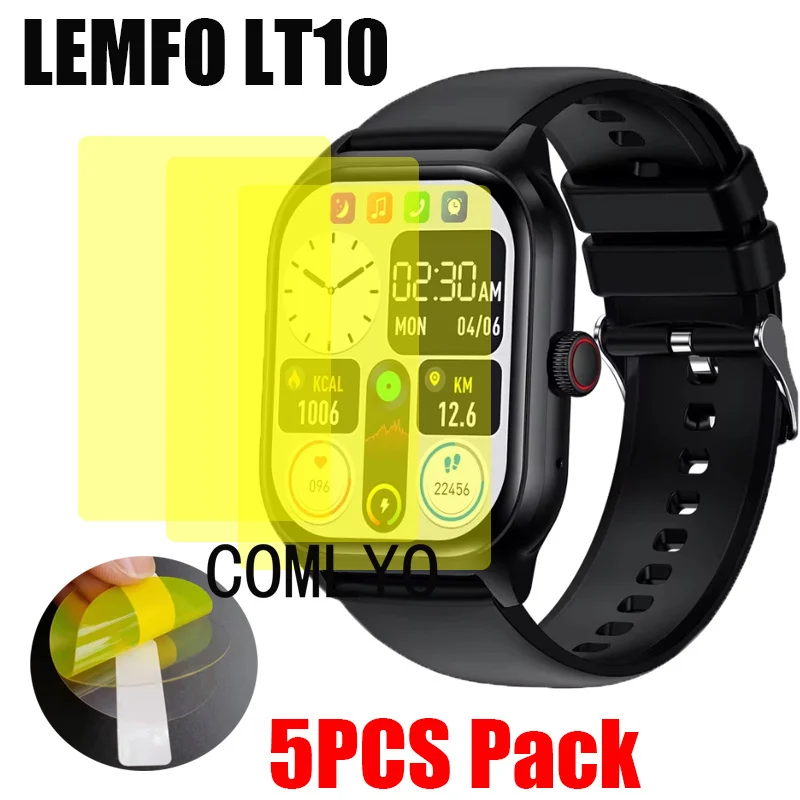 5PCS Film For LEMFO LT10 Smart Watch Screen Protector Cover HD TPU Films