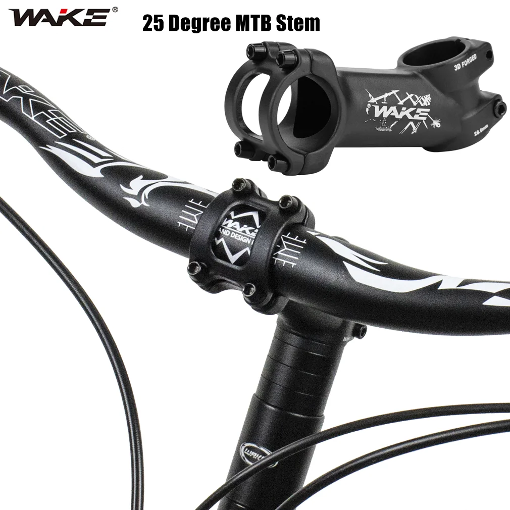 

WAKE Bicycle Stem 25 Degree MTB Power Mountain Road Bike Stem 31.8mm 60 70 80 90 100 110mm MTB Handlebar Riser Stem Bike Parts