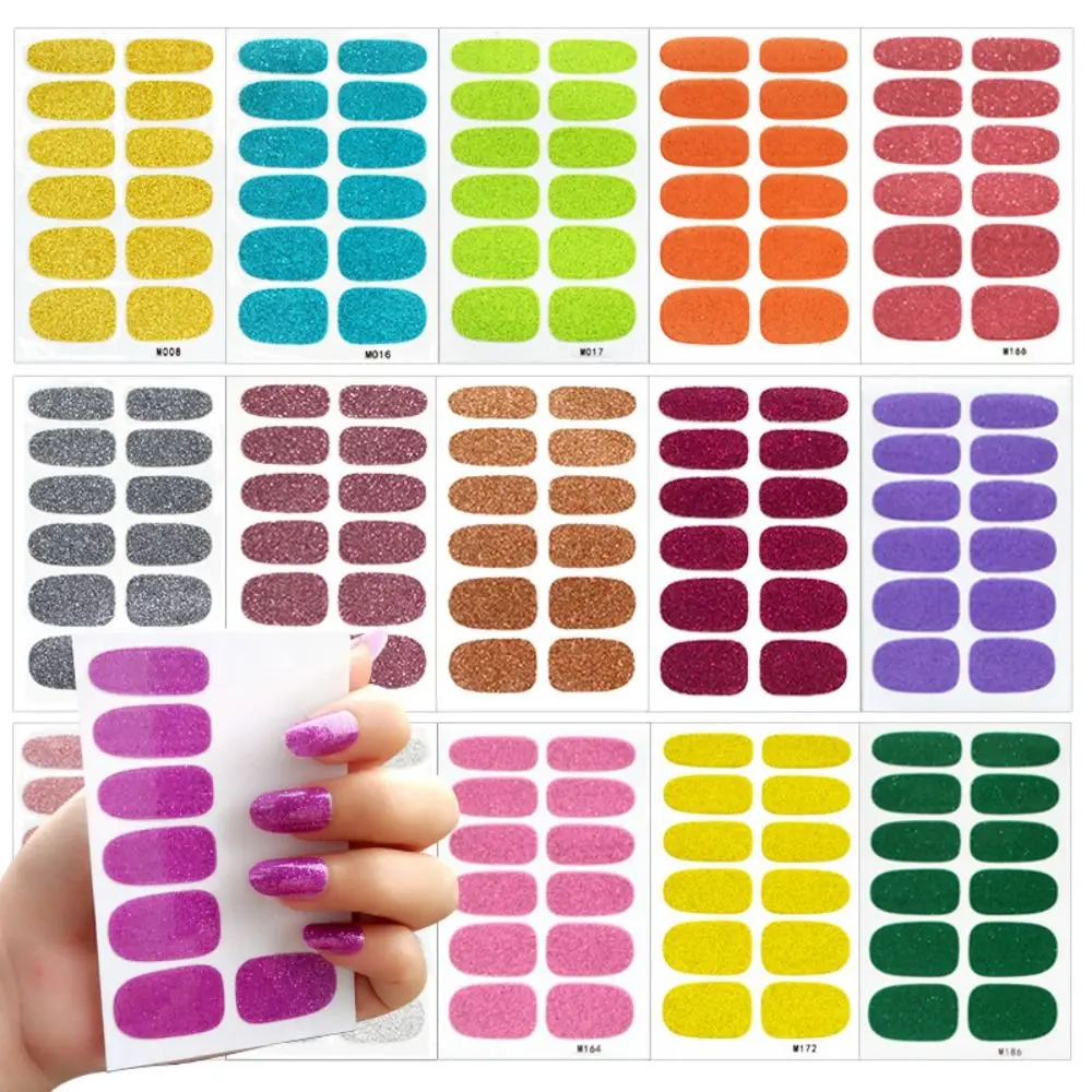 Bandes Autocollantes Scintillantes pour Ongles en Gel, 12 Doigts, Semi-durci, Nail Art, DIY