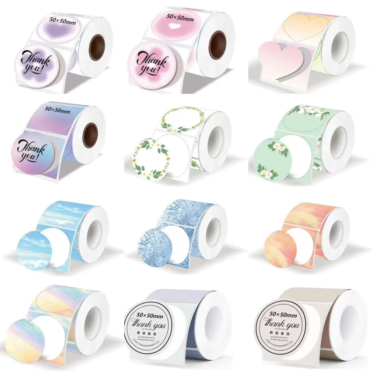 For Phomemo M110 / M220 / M200 Marklife P50 , QLabel E210  Clabel 221B Printer white and color thermal sticker label