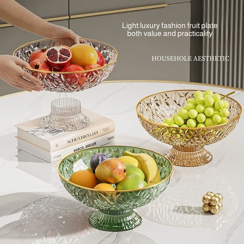 

Exquisite home fruit plate Drainable tall fruit bowl Removable living room light luxury tall plate