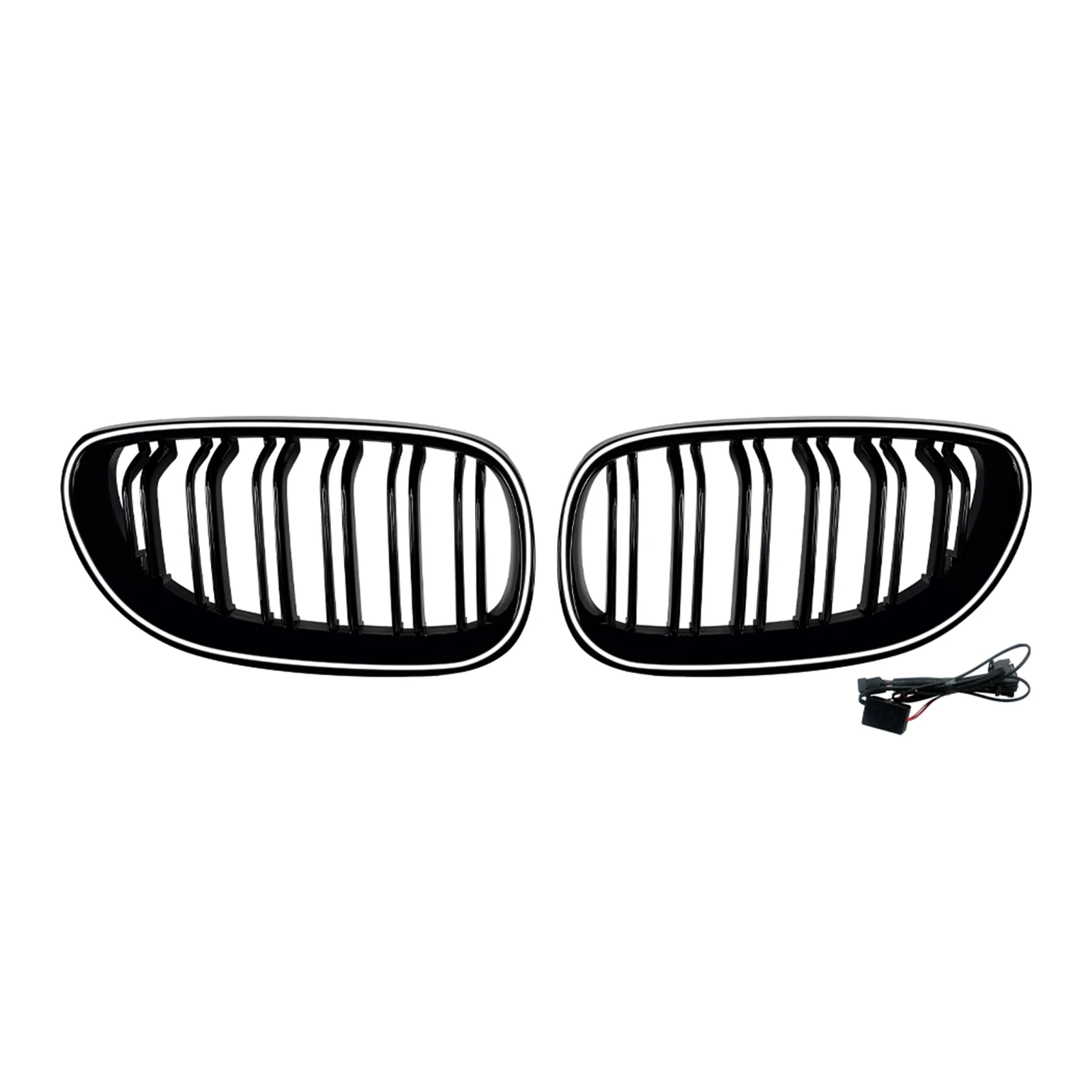 Grill Front Kidney Grille W/ LED Light For BMW 5 Series E60 E61 M5 525i 528i 530i 535i 550i 2004-10 Upper Bumper Hood Mesh Grid
