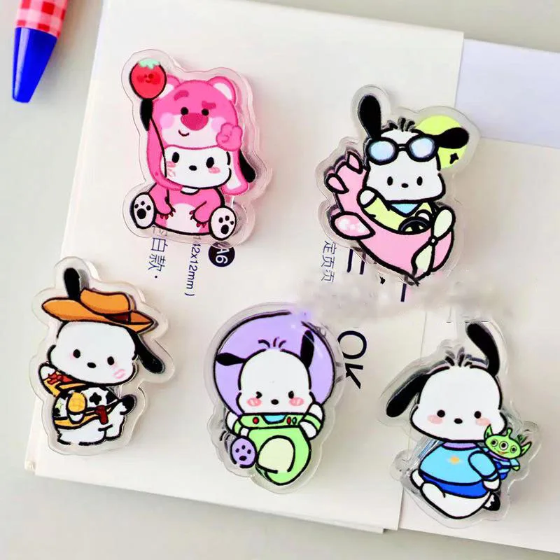 Sanrio Clip Pochacco Closure Clamp Good-Looking Pp Clip Ins New Kawaii Multi-Function Cartoon Vertical Test Paper Clip Folder