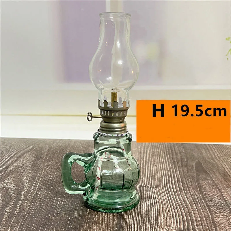 1Pcs Mini Chamber Desktop Glass Oil Fire Fly Decorative Birthday Lamp holder With Lampshade Lighting Kerosene Lantern Candle