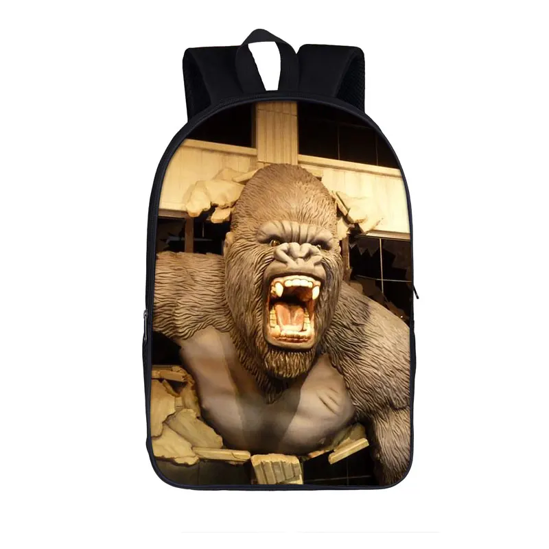 Funny Orangutan / Monkey Middle Finger Print Backpack for Teenager Boys Girls Children School Bags Backpack Women Men Rucksack