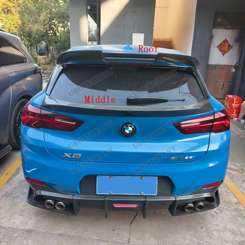 Für BMW X2 F39 Mitte Und Dach Hinten Stamm Lip Carbon Faser Flügel Spoiler Auto Styling Original fabrik Auto Zubehör 2018-2022