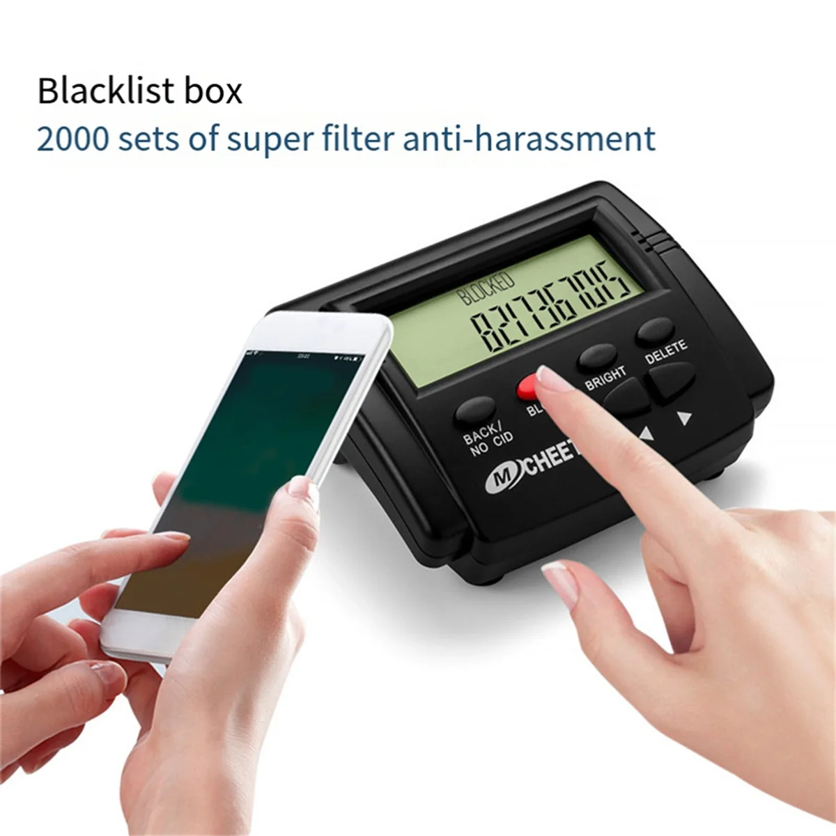 Call Blocker 2000 Group High Capacity Call Blocker with LCD Display Anti-Nuisance Incoming Call Phone Blocker