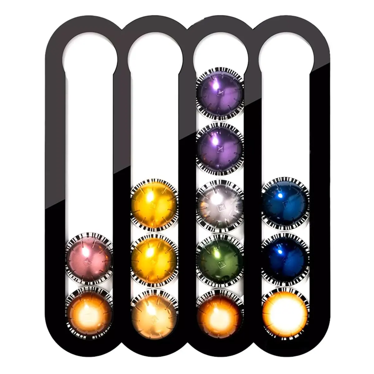 حامل كبسولات أكريليك أسود للمطبخ وحامل كبسولة المطبخ ومجموعة القهوة للكبسولات #5