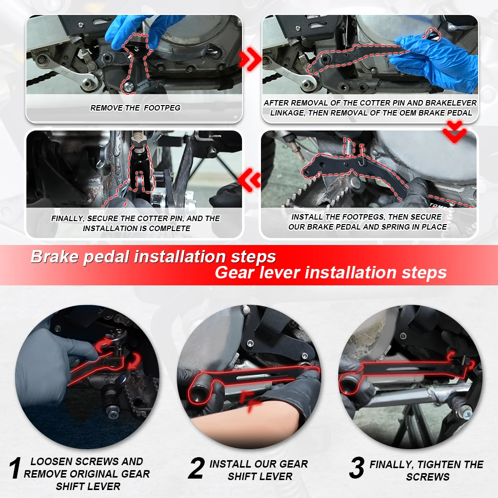 Gear Shifter Shift Lever For Suzuki DR650 1996-2020 2021 2022 2023 2024 2025 2026 DR 650 Motorcycle Foldable Brake Pedal Lever 2