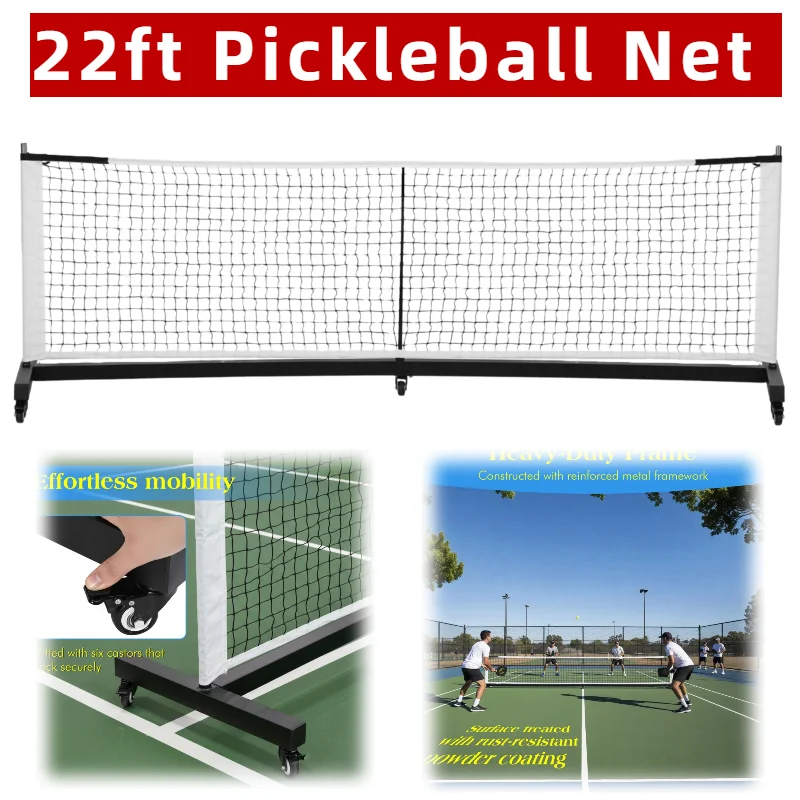 

Heavy Duty Pickleball Net 22ft Outdoor Pickleball Paddle Net Lightweight Portable Folding Pickleball Net for Courts Indoor Gym