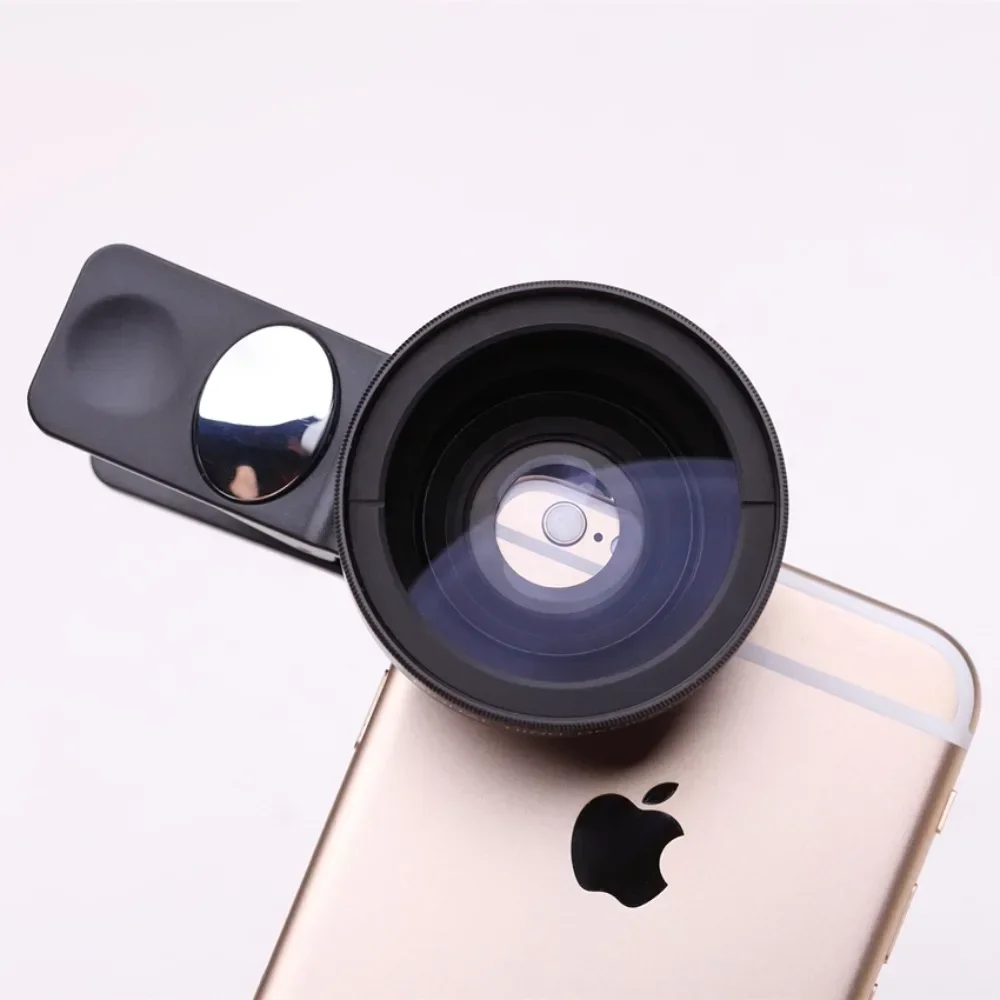 2 Functions Mobile Phone Lens 0.45X Wide Angle Len & 12.5X Macro HD Camera Lens Universal for iPhone Android Phone