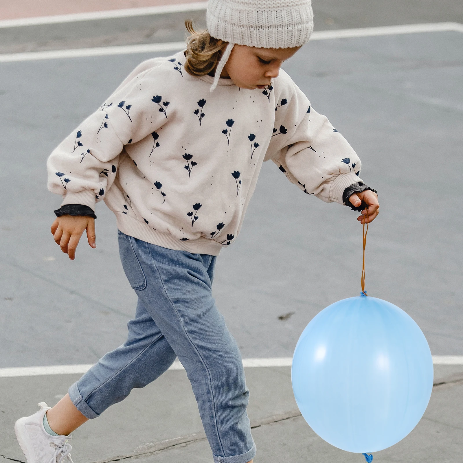 

10pcs Punch Balloons For Birthday Latex Balloon With Rubber Band Handle Neon Color Bounce Ball Blue Party Supplies