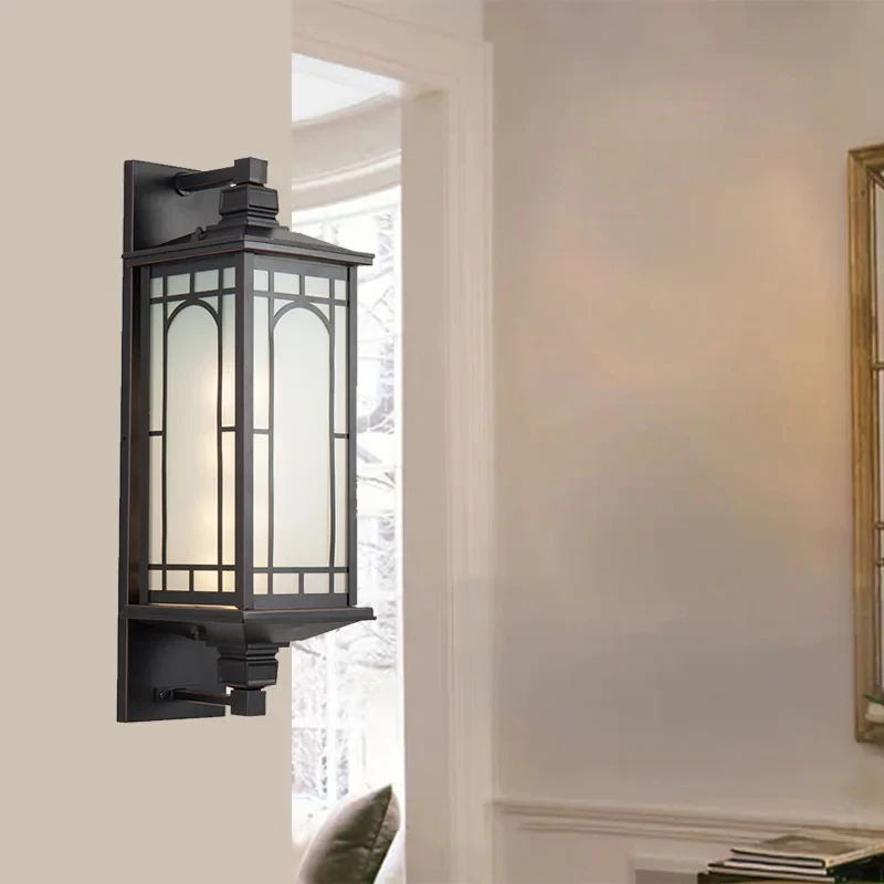 Waterproof Wall Lamp Outdoor Lighting Modern Corridor Aisle Indoor Black Wall Light Villa Courtyard Balcony Outside Fence Sconce