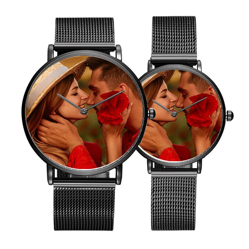 

Lovers Wrist Watch Print with Client's Picture Custom Photo Watch Personalized Lucky Logo Quartz Watch For Souvenir Gift