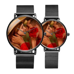 Lovers Wrist Watch Print with Client's Picture Custom Photo Watch Personalized Lucky Logo Quartz Watch For Souvenir Gift