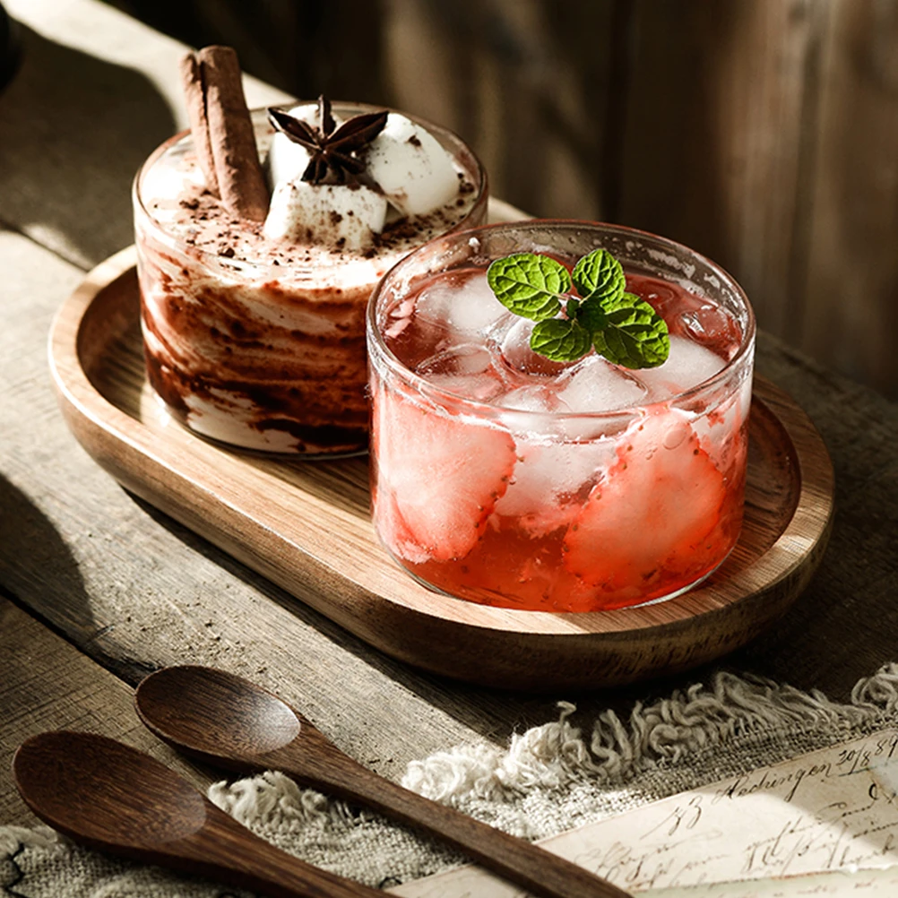 

Acacia Wood Tray Simple Serving Dessert Plates Accessories Fruit Wooden Tray Food Home Bowl Plate Practical Use Safe Material