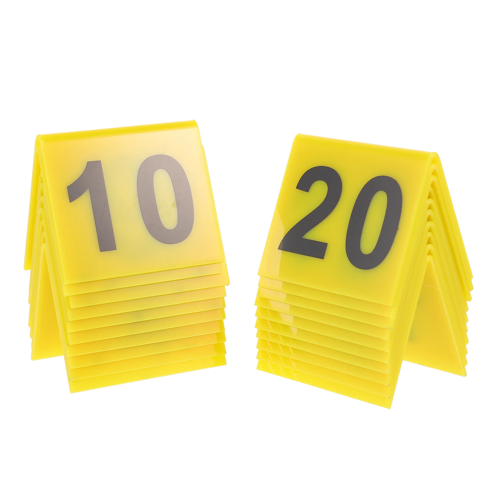 20 Pcs Restaurant Number Plate Reusable Marker Key Desktop Table Numbers Evidence Game Supplies Yellow