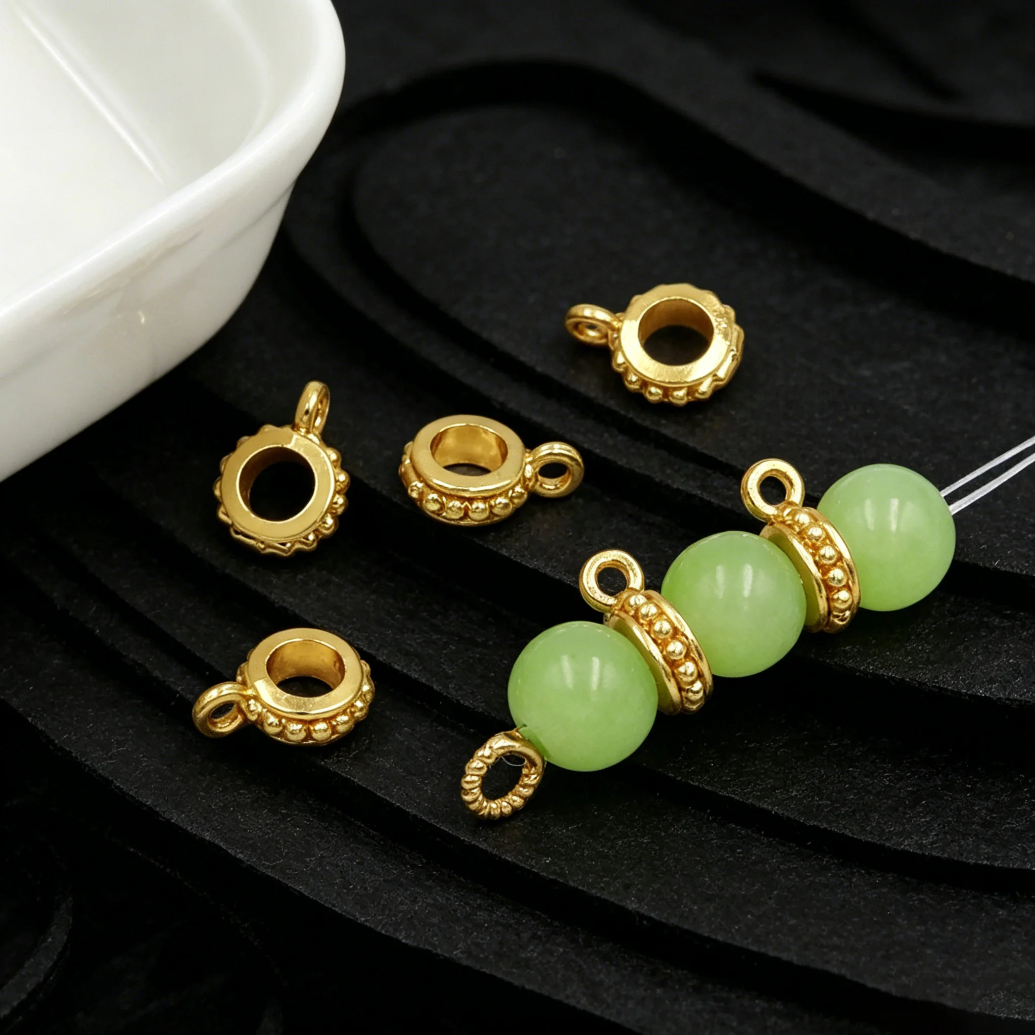 10/20 Stück runde Anhänger-Perlen-Verbinder-Charms für DIY-Halsketten, Armbänder, Schmuckherstellung, Zubehör, Komponenten, Bastelbedarf – Detail 5