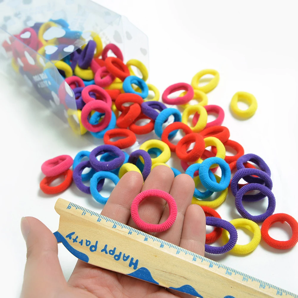 

200pcs Candy Color Ties Stretchy Ponytail Holders Ropes Kids Adults Durable Reusable No Metal All Hair Types Sport Braiding