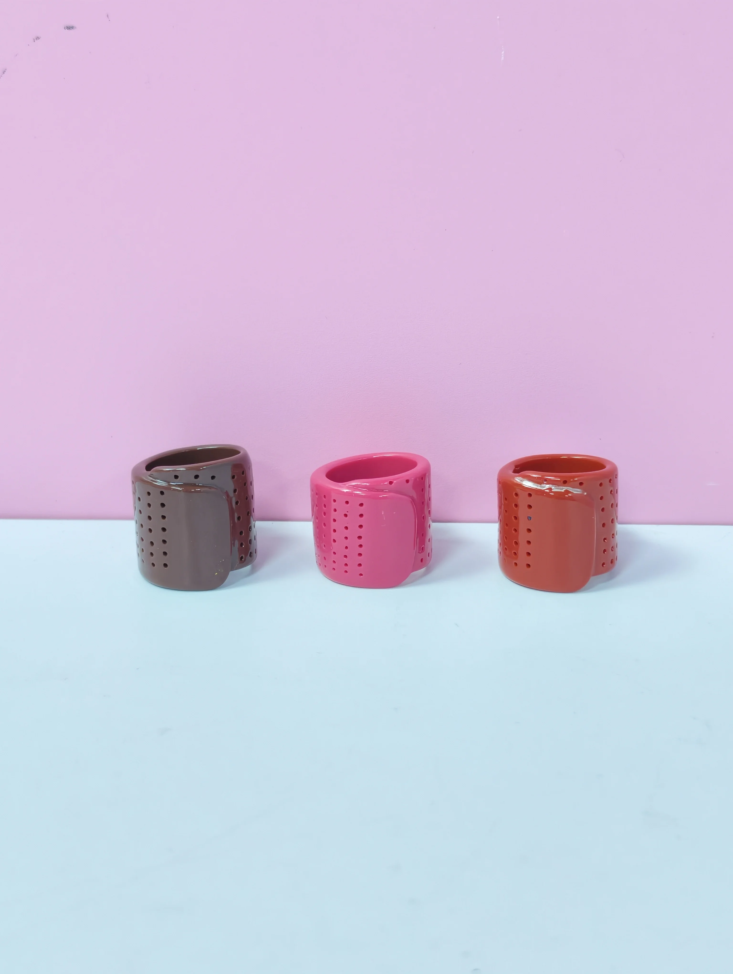 Cute Bear Enamel Rings for Women, Y2K Punk Wide Band Statement Rings, Aesthetic Kawaii Stackable Jewelry, Gift for Friends view 2