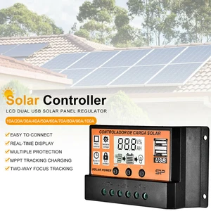 MPPT Solar Charge Controller, Solar Panel Battery Regulator, Double USB, 5V LCD Display, 30A, 50A, 100A 8 Main MPPT Controller Sales - №4