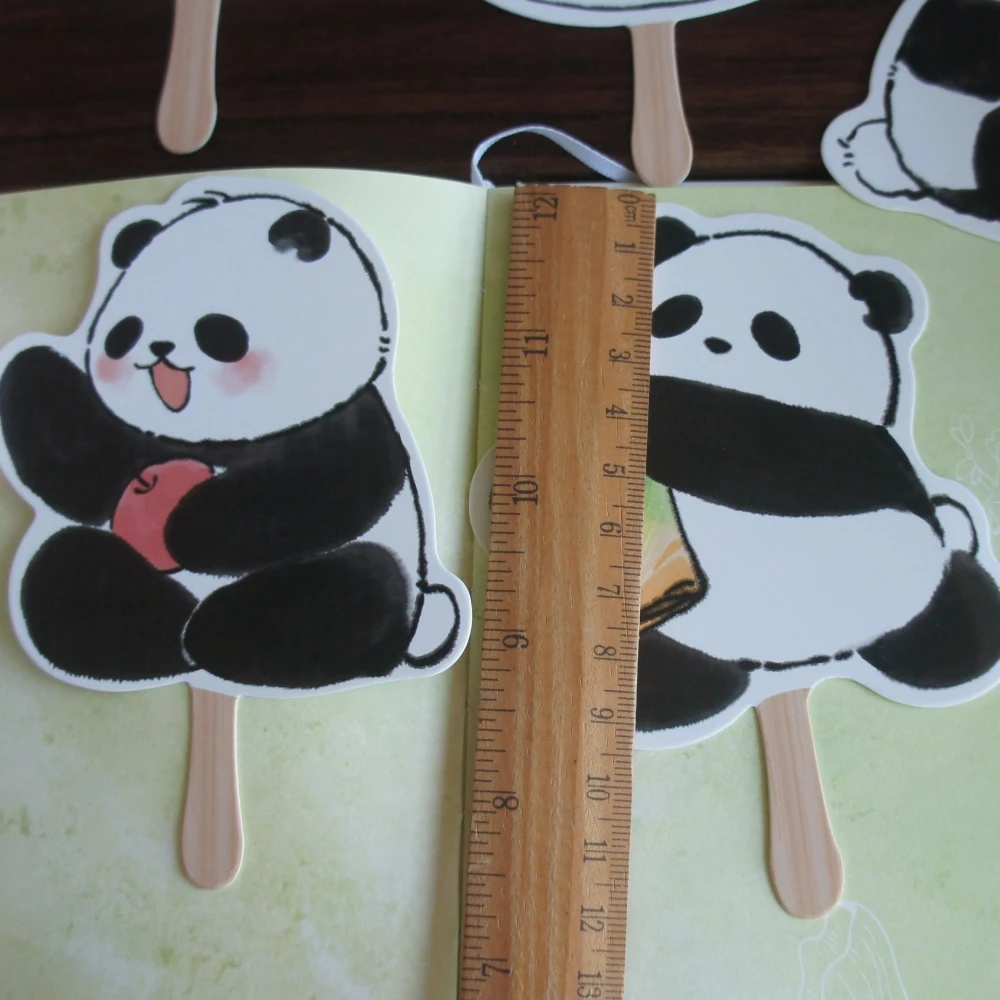 15 pezzi simpatico panda che gioca con mangiare carta di bambù come scrapbooking invito per feste carta regalo messaggio cartolina d'auguri