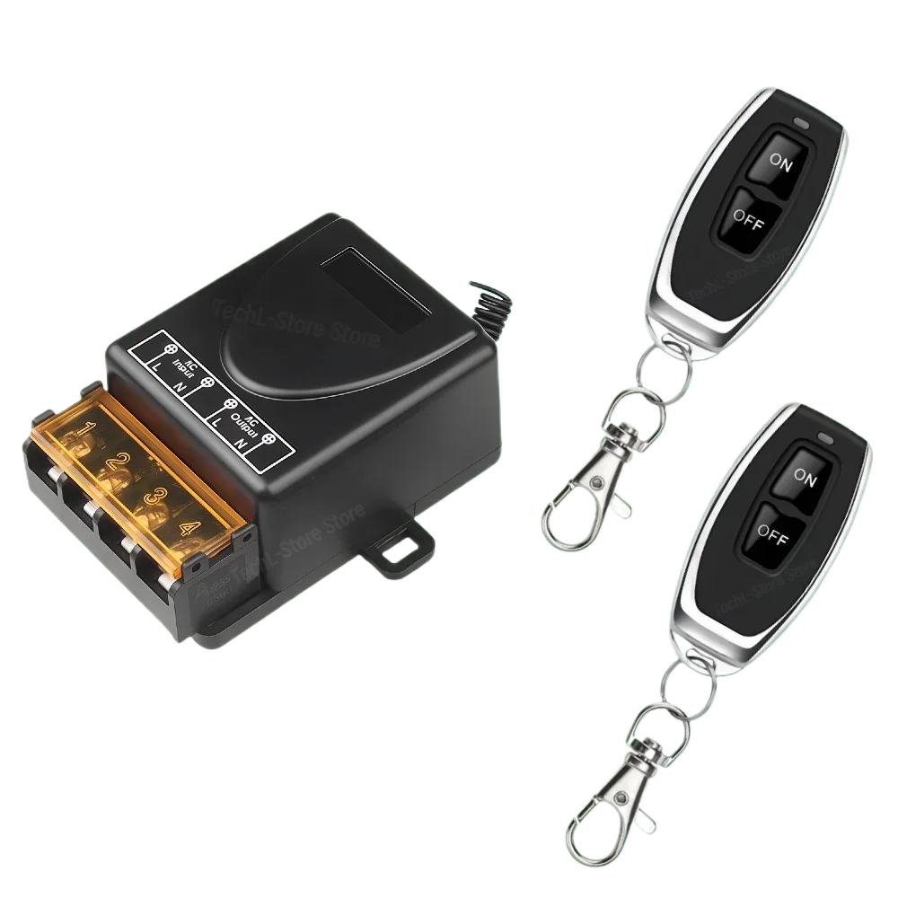 

AC 220V 30A 1CH 433Mhz Wireless Remote Control Switch RF Relay Receiver + On/Off Transmitter For Electric Appliance Lamp
