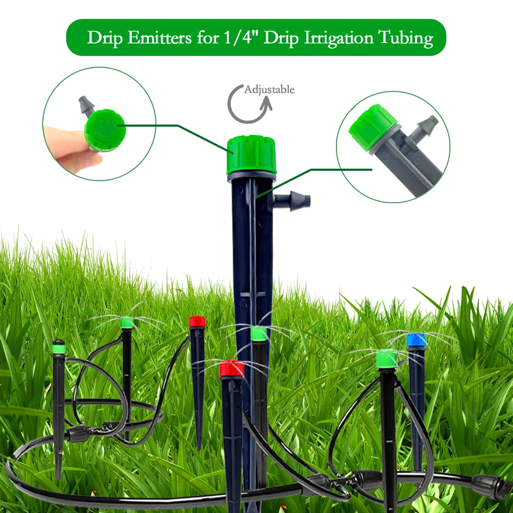 Irrigation Dripper Drip Emitters Micro Spray Adjustable 360 Degree Garden Water Flow Irrigation Drippers for 4/7mm Watering Kits