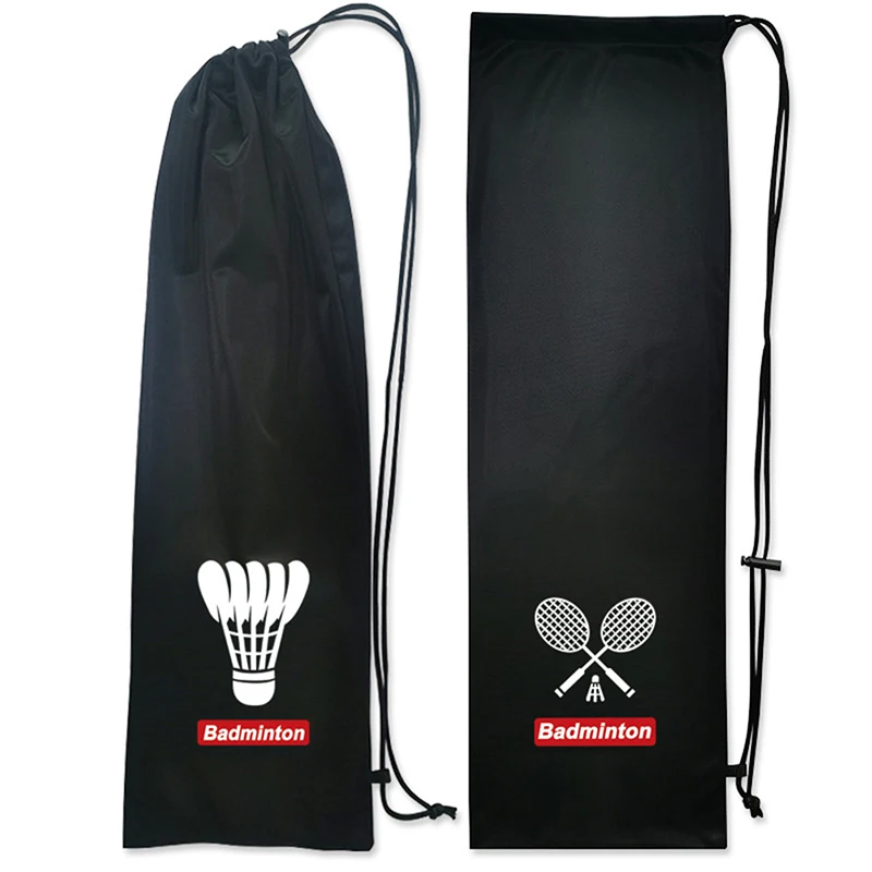 Portátil Badminton Racket Capa Bag, Soft Storage Bag Case, Cordão Bolso, Tênis, Proteção, Esporte Suprimentos, 1 Pc