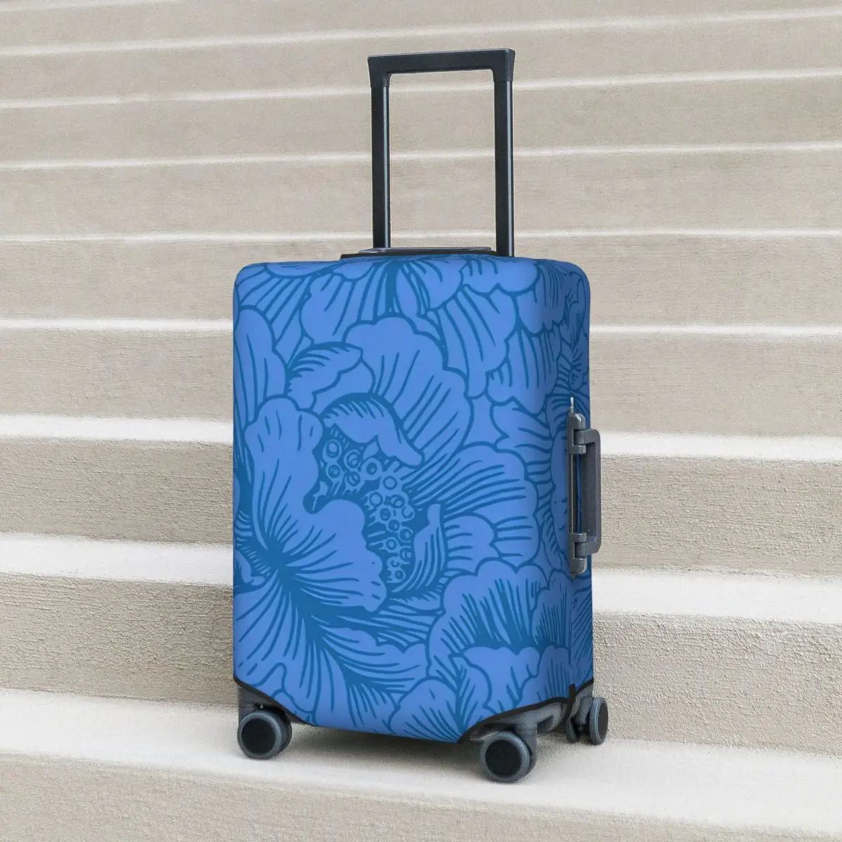 

Flower Print Suitcase Cover Business Flight Elastic Luggage Case Protection