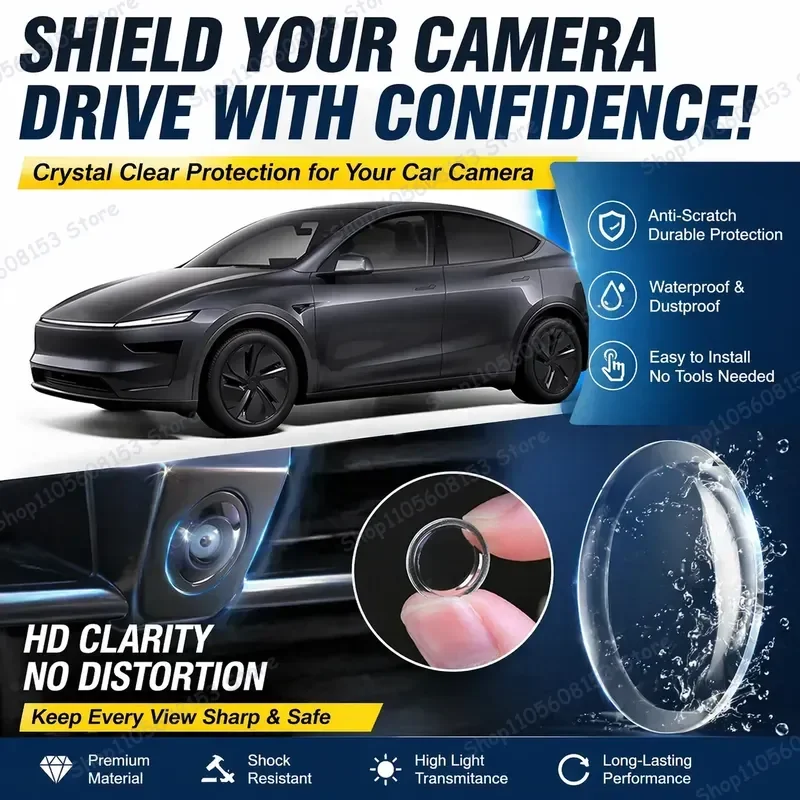 

For Tesla Model Y 2020 2021 2022 2023 2024 2025 2026 360 Degree Reverse Camera Lens Protector Anti Scratch PC Cover Sticker