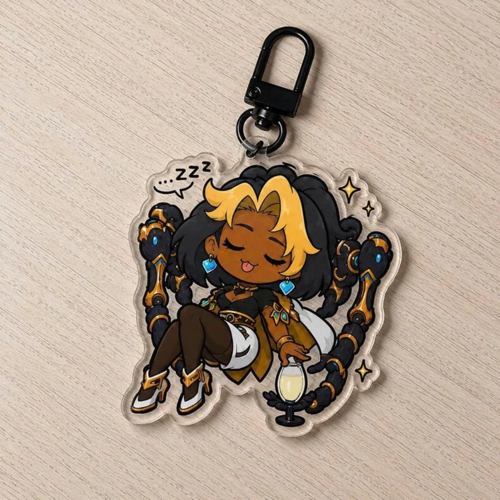 for Overwatch Game Peripheral Cassidy McCree Zenyatta Hanzo D Va Acrylic Keychain Cartoon Cute Decoration Pendant Festival Gift view 6