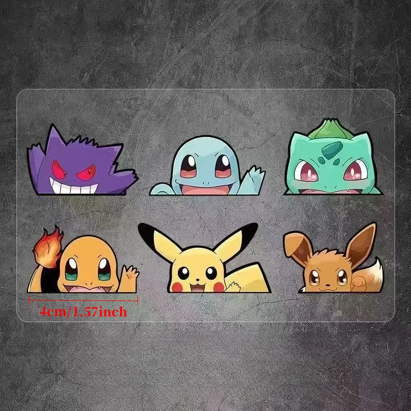 Peeking Stickers Cartoon Pocket Monster Eevee Waterproof Car Window Vinyl Decals Anime Cartoon Decor Toys Gift