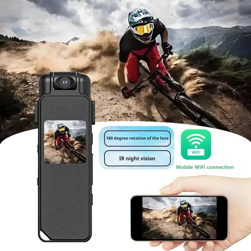 

1080P ultra high definition handheld sports camera with 180 ° rotatable Vlog , sports camera helmet, bicycle travel recorder