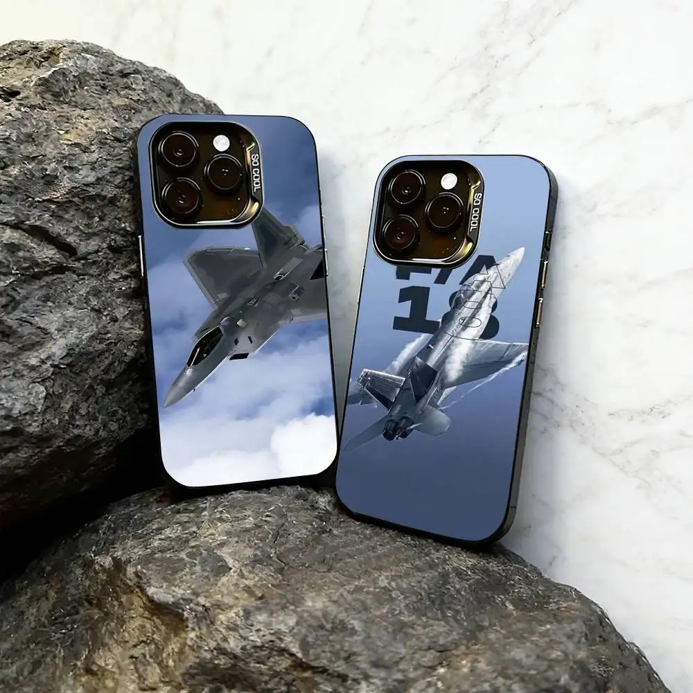 

Military Aircraft Warship Fighter Phone Case For iPhone 17,16,15,14,13,12,Plus,Pro Max,XS,Colorful Silver Phone case Funda Cover