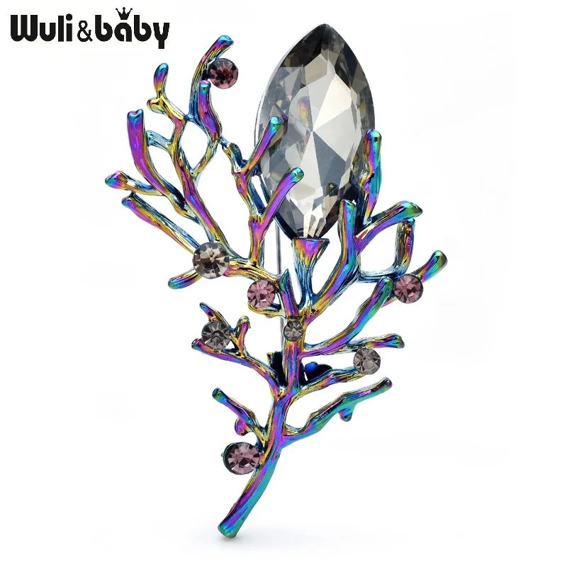 Wuli & Baby Veel Design Bloemen Mooie Broches Voor Vrouwen Metalen Strass Planten Feest Kantoor Broche Spelden Geschenken