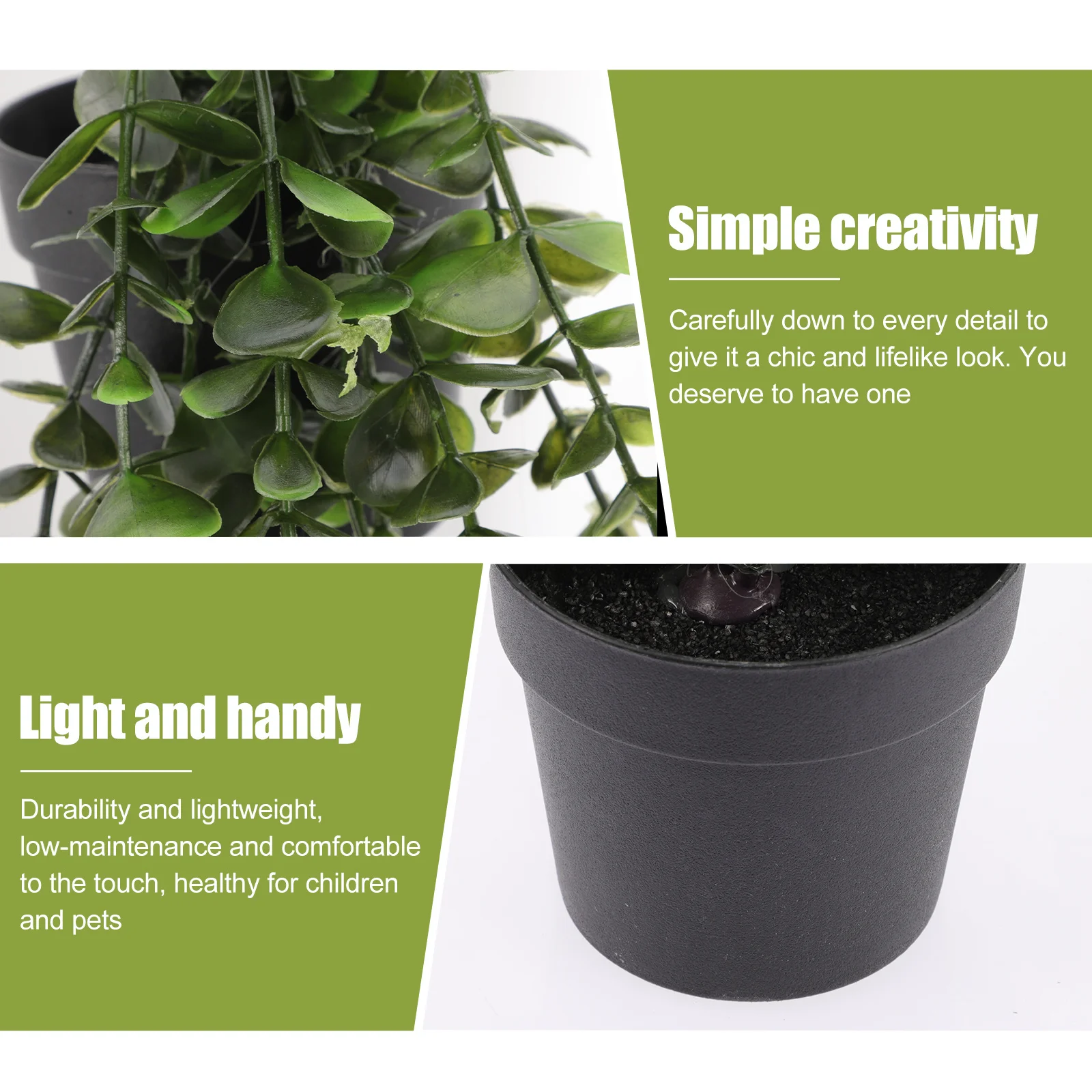 

2Pcs Artificial Wall Mounted Plant Vine Pendants Lightweight Realistic Garden Fence Home Decoration Faux Plant Pendants