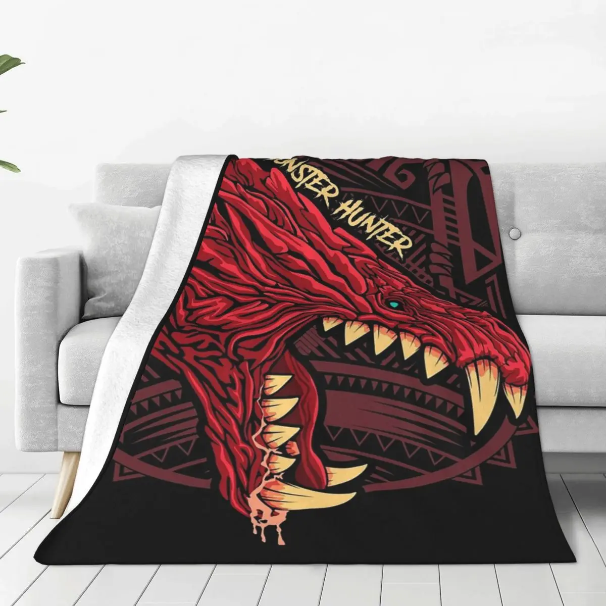 

Odogaron Monster Hunte Blankets Flannel Warm Sofa Throw Blankets For Home Bedroom Travel Throws Bedspread Quilt