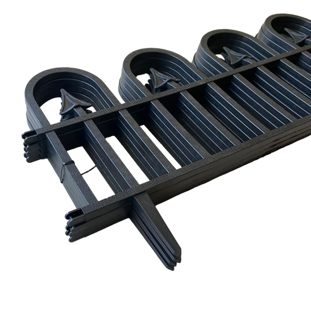 5Pcs Black Garden Edging Decorative Borders No-Dig Landscape Fence With Interlocking Design For Outdoor Decoration